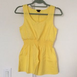 Theory linen blend yellow tank